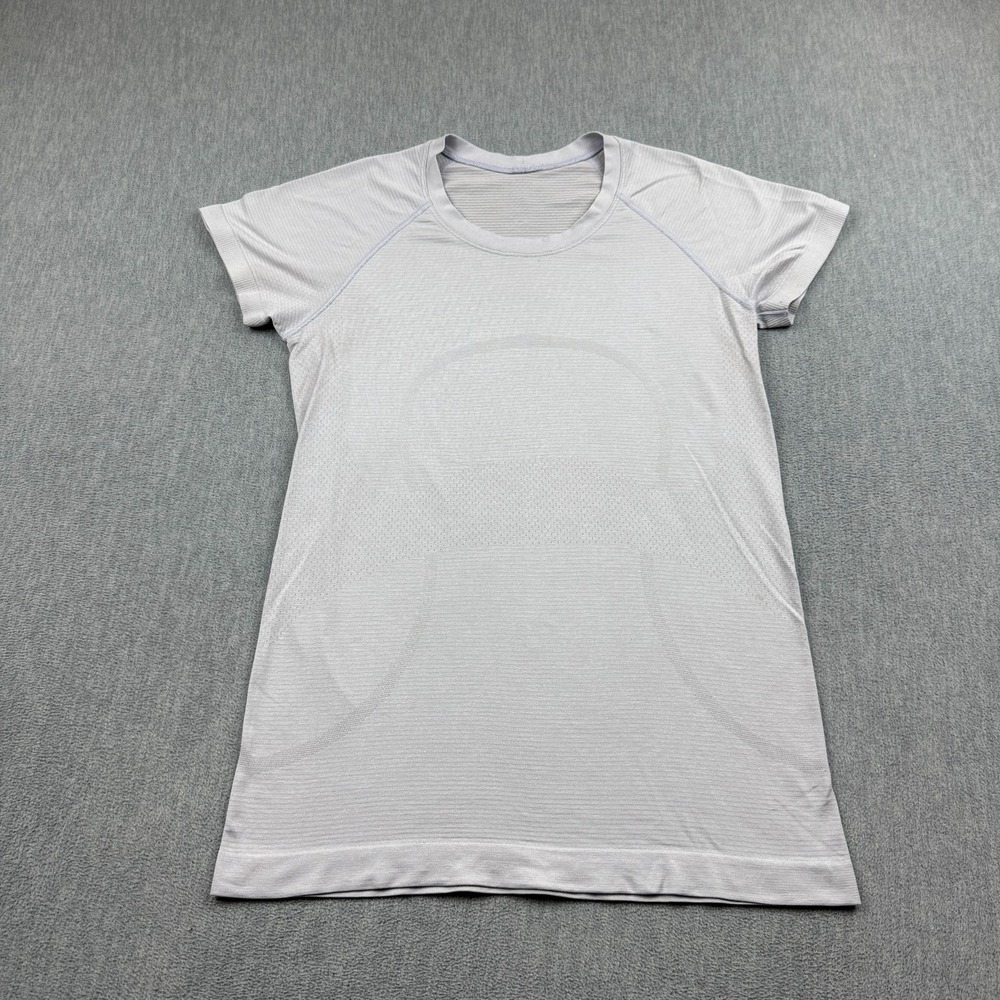 Lululemon Shirt Women 8 Gray Swiftly Tech Short-Sleeve Stretch Workout Gym Yoga